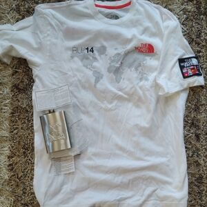 NWT/HTF Official 2014 Russian Sochi Olympics Logo T-shirt+Stainless Steel Flask